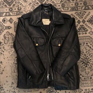 VINTAGE leather womens police jacket